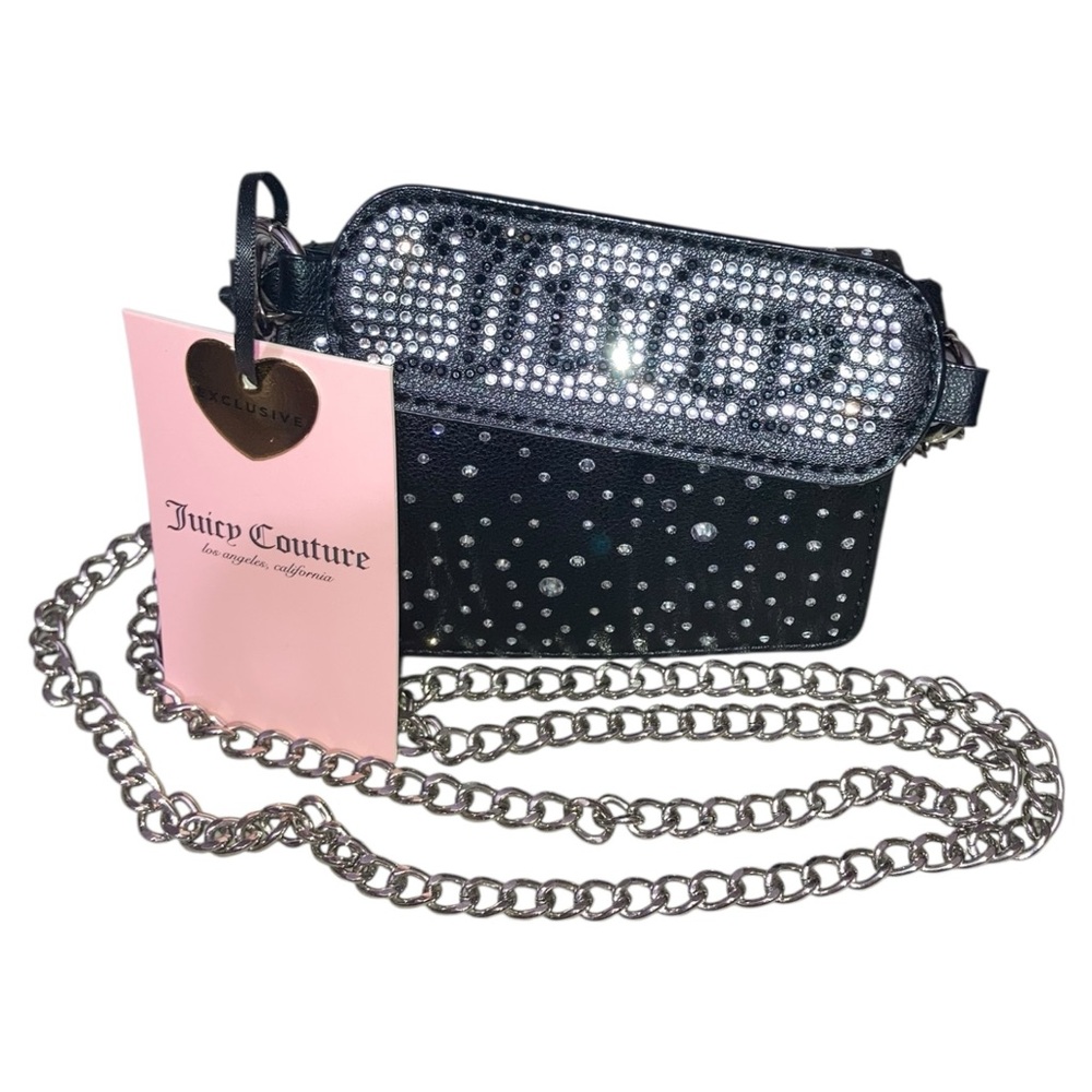 NEW $42 Juicy Couture All That Glitters Black Crossbody Bag